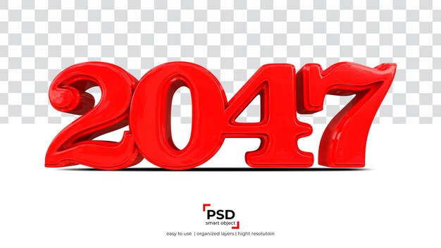 2047 Rendu 3d Isolé Sur Fond Transparent Prêt à L'emploi