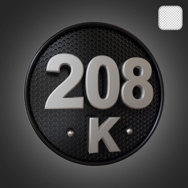 208k numérico con ilustración de etapa 3d
