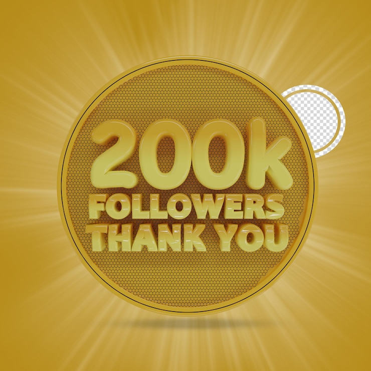 PSD 20k follower rendering 3d isolati