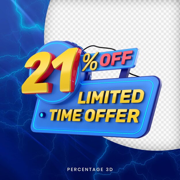 21% de desconto na oferta por tempo limitado 3d