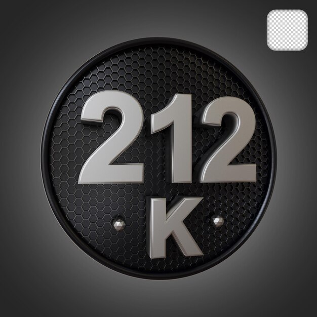 212k numérico con ilustración de etapa 3d