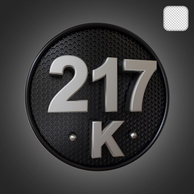 217k numérico con ilustración de etapa 3d