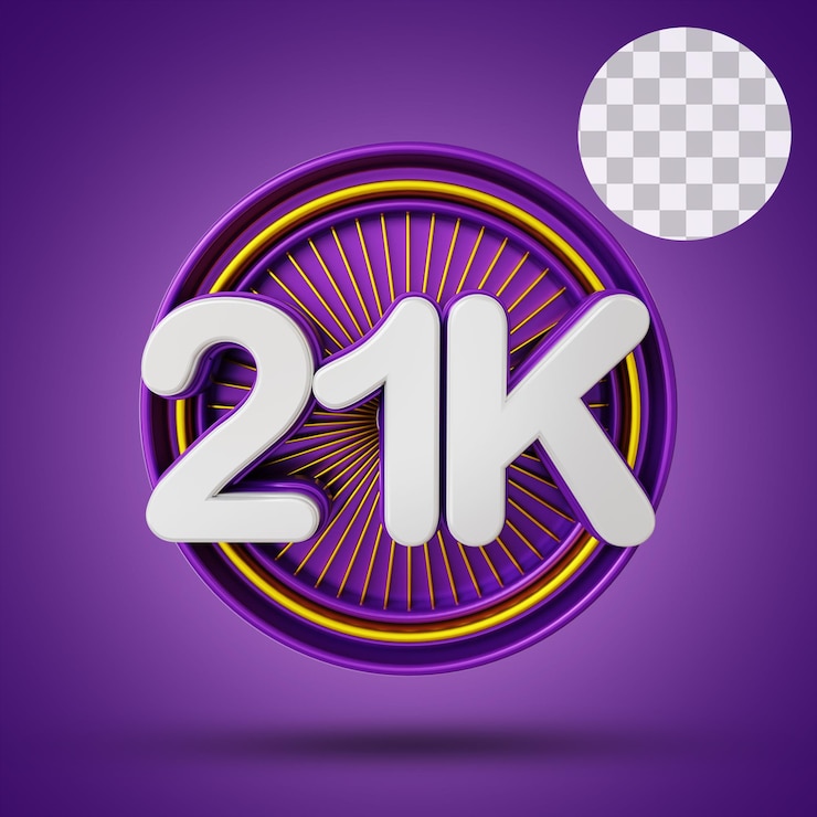PSD 21k numérico con escenario 3d rendering