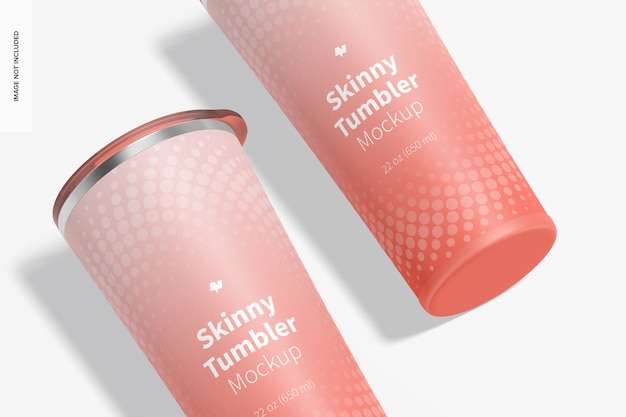 22 oz Skinny Tumblers Mockup, Nahaufnahme