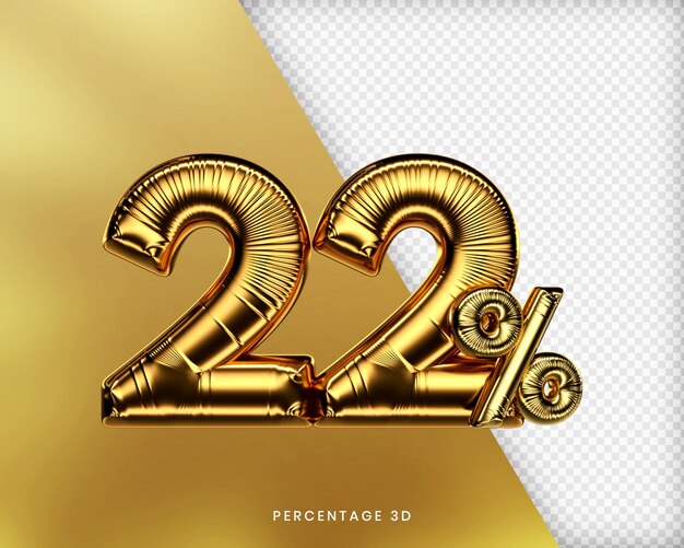 22 Pour Cent D'or 3d Premium Psd