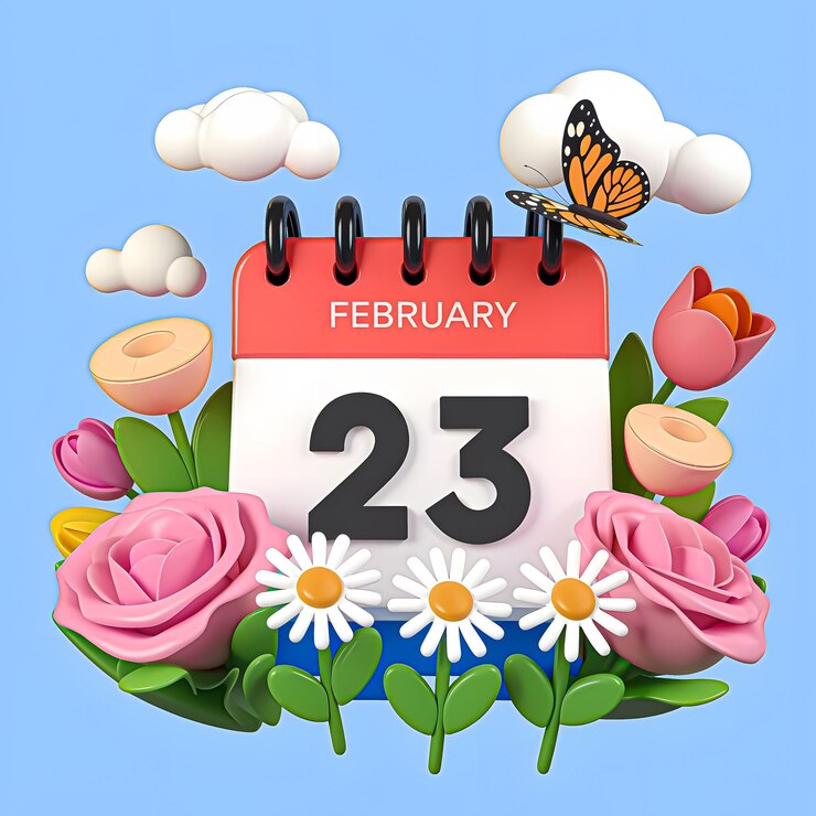 PSD 23 febbraio icona del calendario