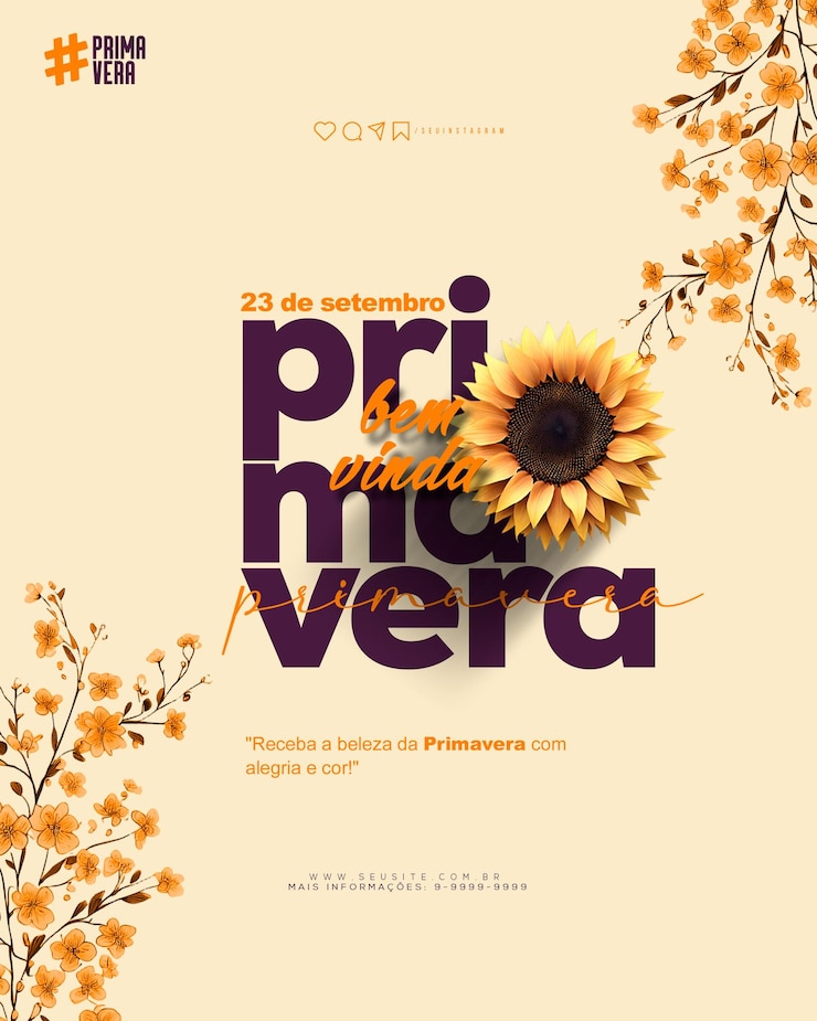 PSD 23 de setembro bem vinda primavera template medios de comunicación social