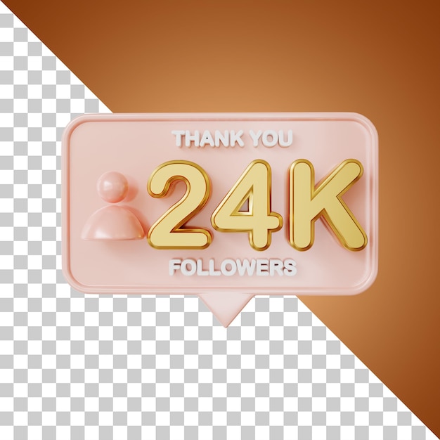 24.000 Follower Gold 3D-Rendering