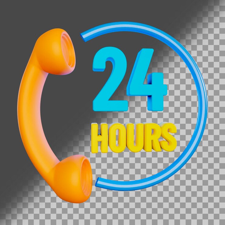 PSD 24 horas de entrega ícone 3d