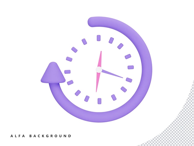 24 hours watch with arrow support service with 3d vector icon cartoon minimal style