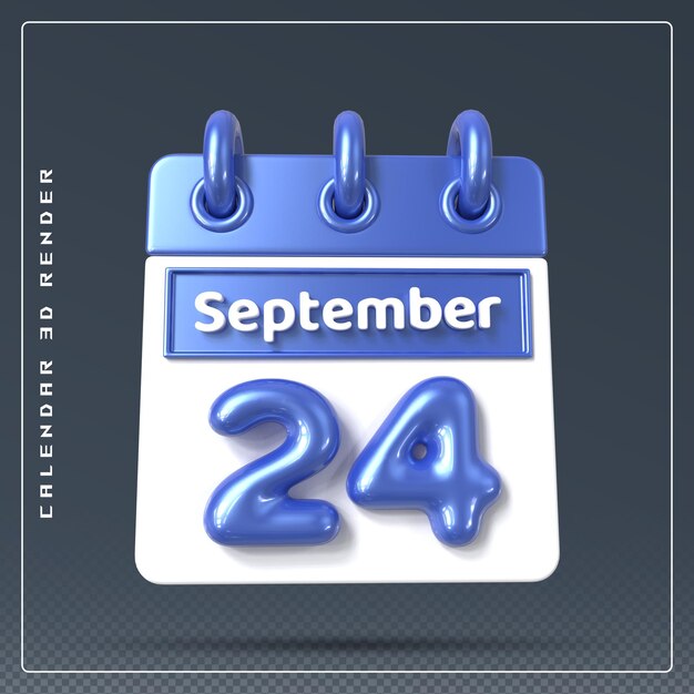 24 de septiembre calendario 3d render