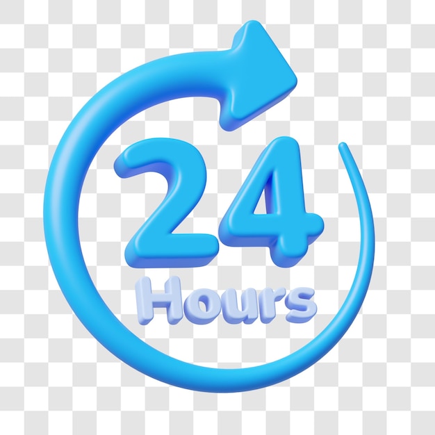 24 Stunden Icon 3D