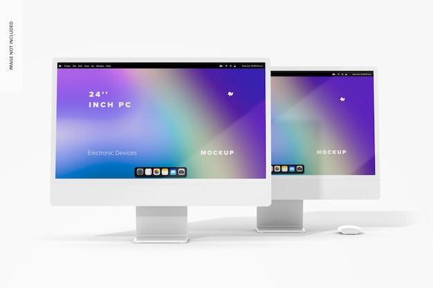 PSD 24 zoll computer mockup vorderansicht