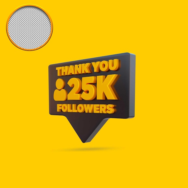 25.000 follower 3d-renderings isoliert