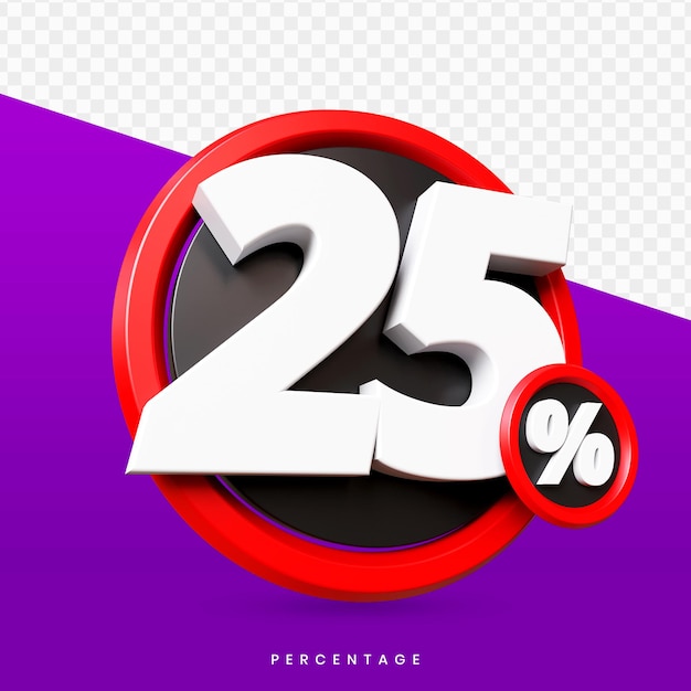 25% 3D isolato