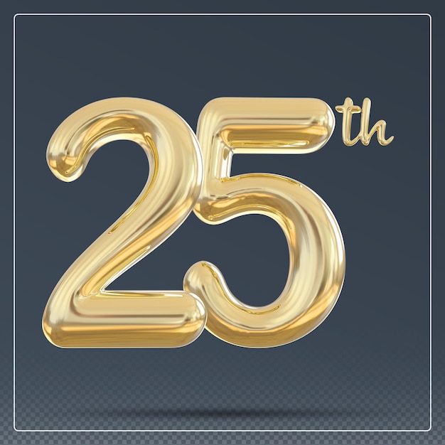 25 aniversario número dorado