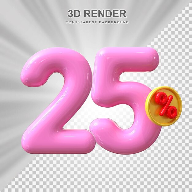 PSD 25 por ciento de descuento en la venta de 3d