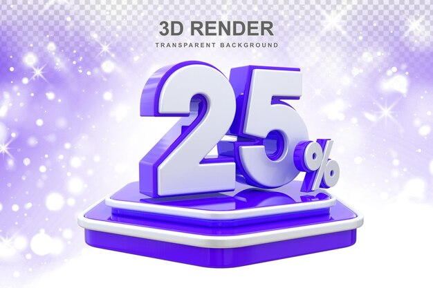 25 por ciento de promoción Podium 3d Render