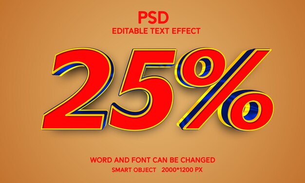 25 efecto de texto 3d con fondo completo editable