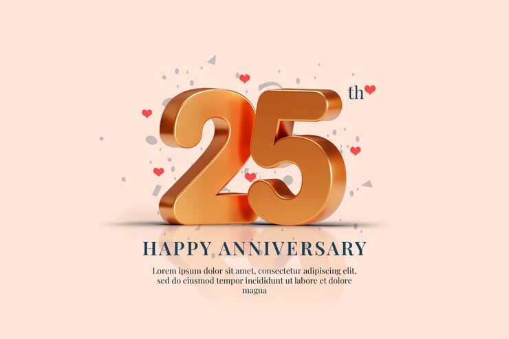 25 Felice Anniversario Celebrazione Design psd