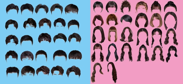 25 Hommes Femmes Dessin De Cheveux Psd