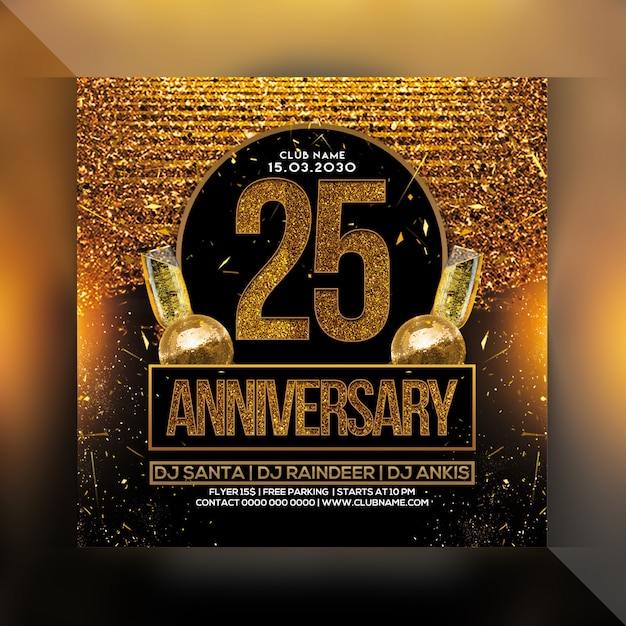 PSD 25 jahre party flyer