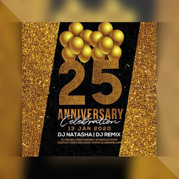 PSD 25 jahre party flyer