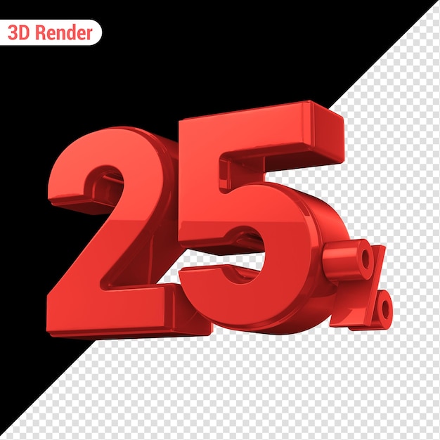 PSD 25 número 3d en rojo