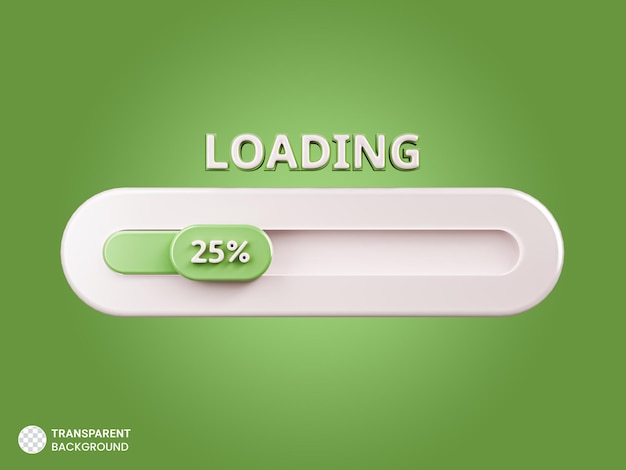 25 Progression Du Chargement De L'icône De La Barre De Rendu 3d