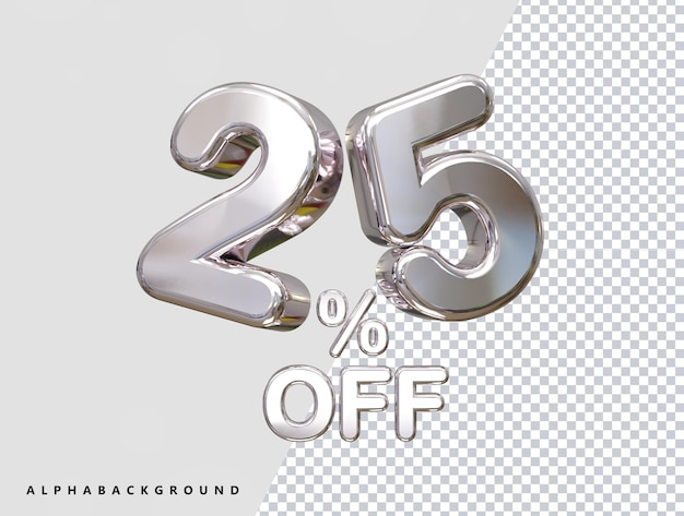 25 Prozent Rabatt auf 3D-Rendering-Textillustration