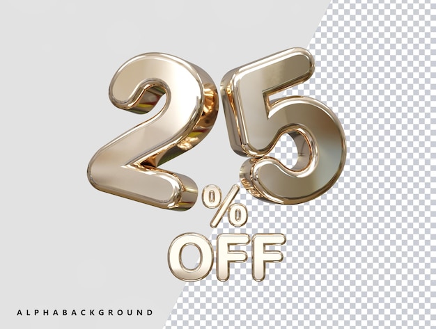 25 Prozent Rabatt auf 3D-Rendering-Textillustration