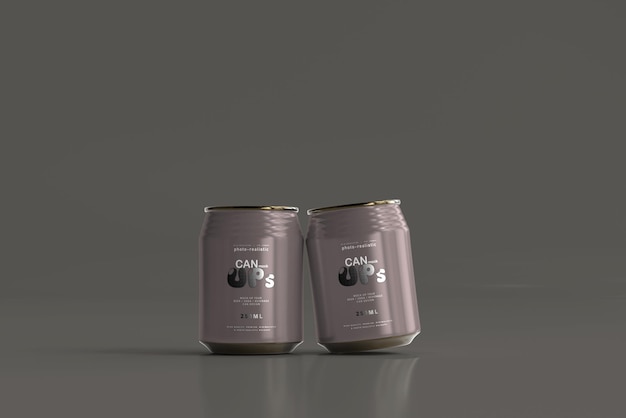 250ml Stubby Soda Can Mockup