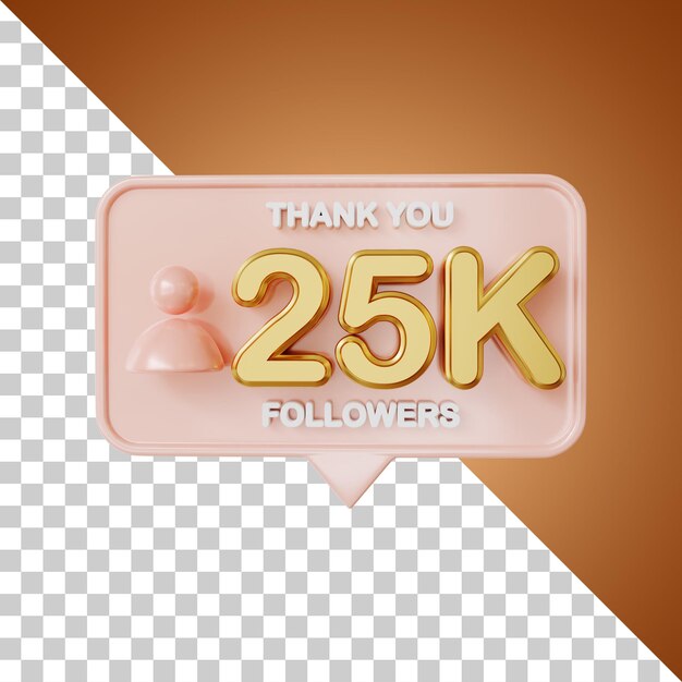 25k seguidores de oro Representación 3D