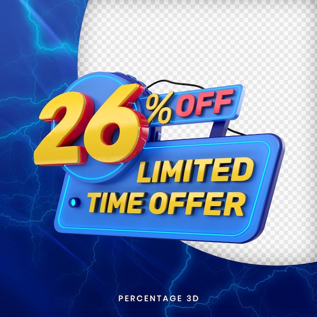 26 por ciento de descuento en oferta por tiempo limitado 3D