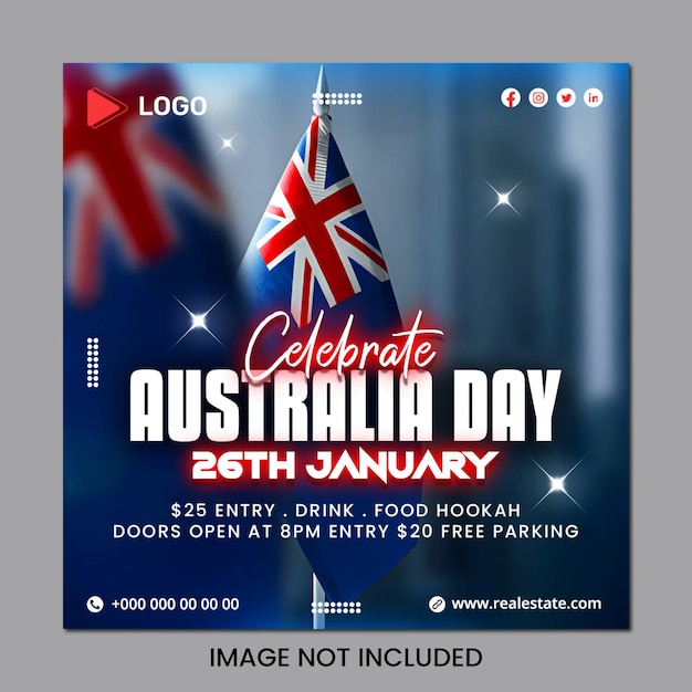 PSD 26 de janeiro celebração do dia da austrália histórias do instagram modelo de história do instagram e facebook