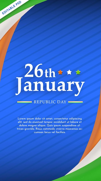 26 de enero diseño de banner del día de la república de la india