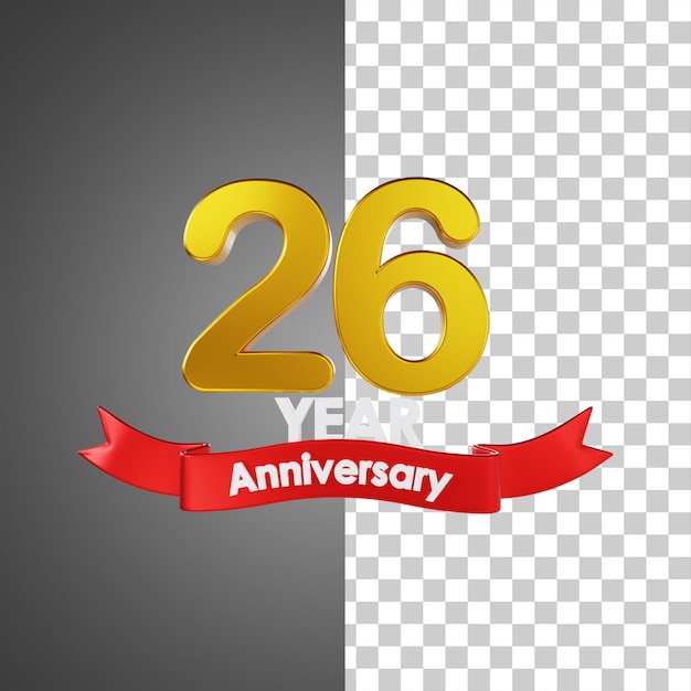 26 Jahre Happy Anniversary Number 3D-Illustration
