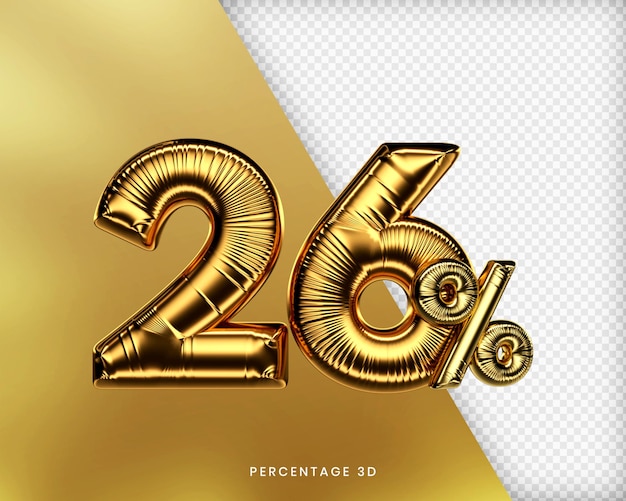 26 prozent gold 3d premium psd