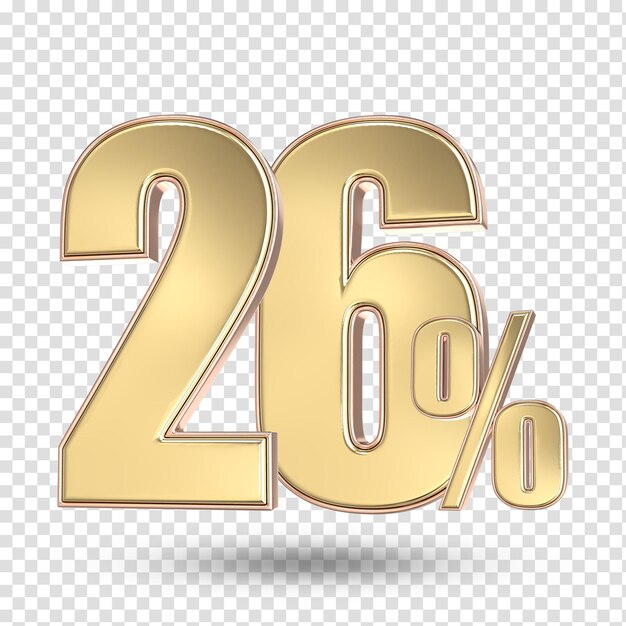 26 Renderizado en 3D del número de oro