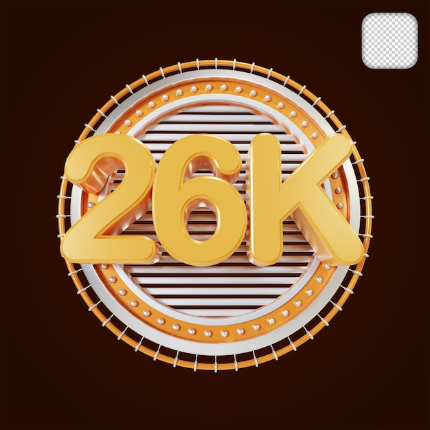 26k numérico con ilustración de etapa 3d