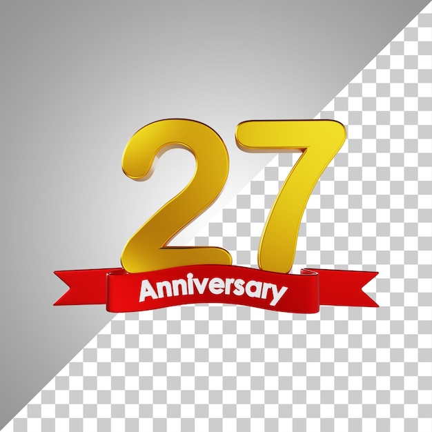 27 Anni Felice Anniversario Numero 3D Rendering