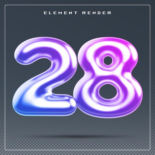 28 Zahlgradient 3D-Rendering