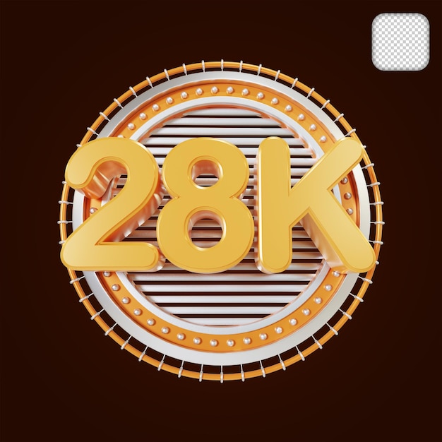 28k numérico con ilustración de etapa 3d
