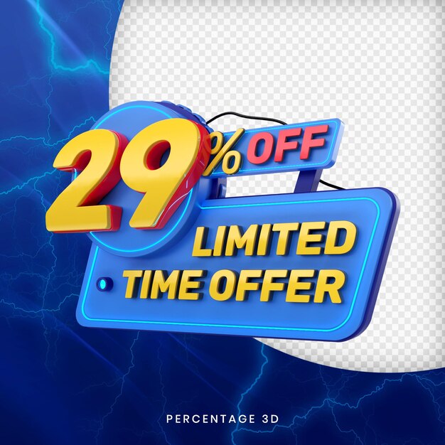 29 por ciento de descuento en oferta por tiempo limitado 3D