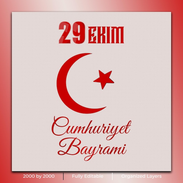 29. Ekim Cumhuriyet Bayrami Kutlu Olsun Tag der Republik Türkei 29. Oktober Republik
