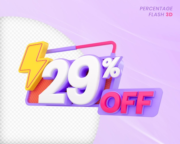 29 Prozent Rabatt mit Flash-Element 3D Render Premium PSD