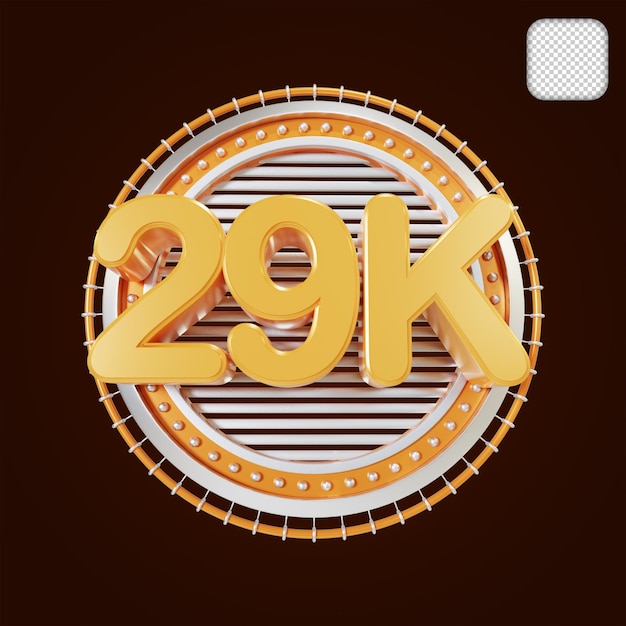 29k numérico con ilustración de etapa 3d