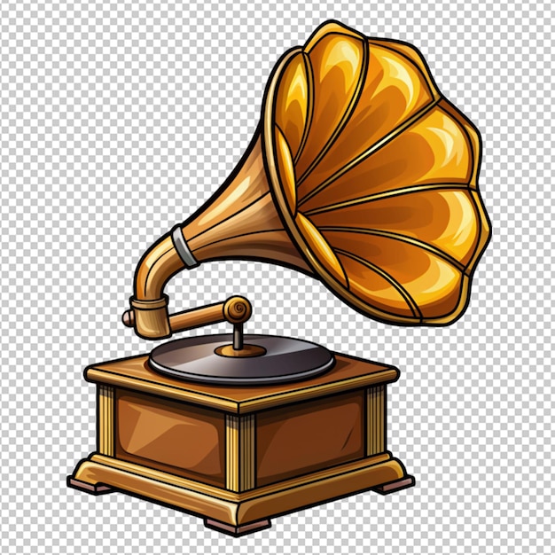 2d-gramophone auf durchsichtigem hintergrund