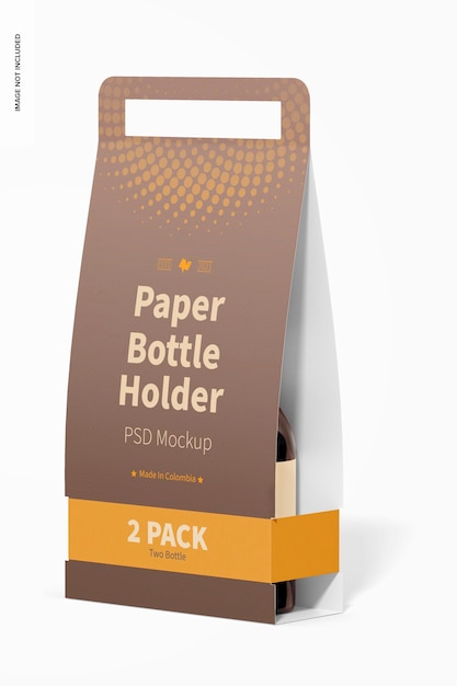 2er pack papierflaschenhalter mockup