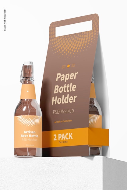 2er Pack Papierflaschenhalter Mockup